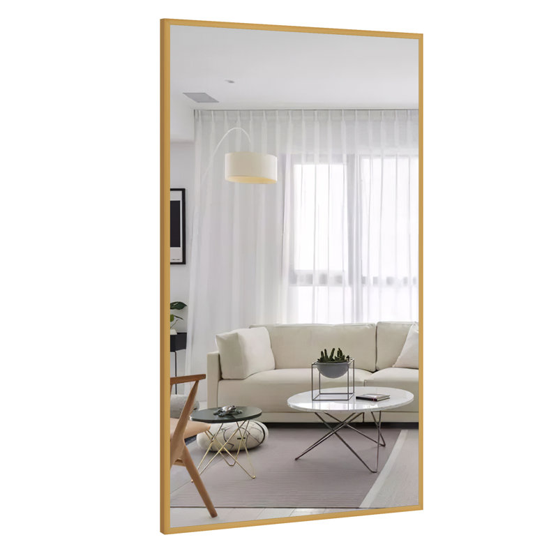 Talma Wood Flat Mirror, 51" H x 32" W, Gold