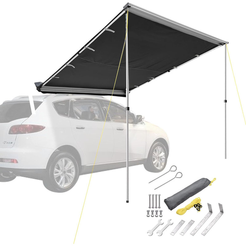 Yescom 6.7X8.2Ft Car Side Awning Pu2000mm UV50+, 84"H x 78"W x 101"D, Gray