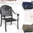 2Pcs Cast Aluminum Patio Armchairs, Black, Corrosion Protected, Cushioned Seats, Wide , Ergonomic Black Frame, To Rust And Weather, Comfy Stackable