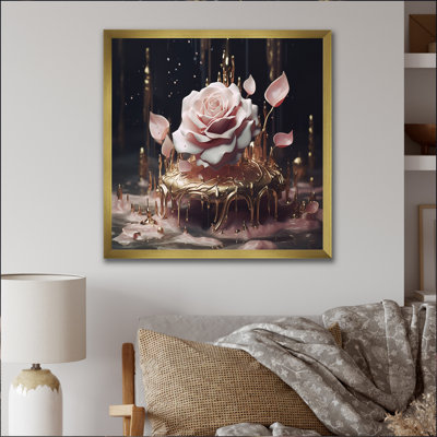 " Exquisite Blossoming Pink Rose Glam Elegance "