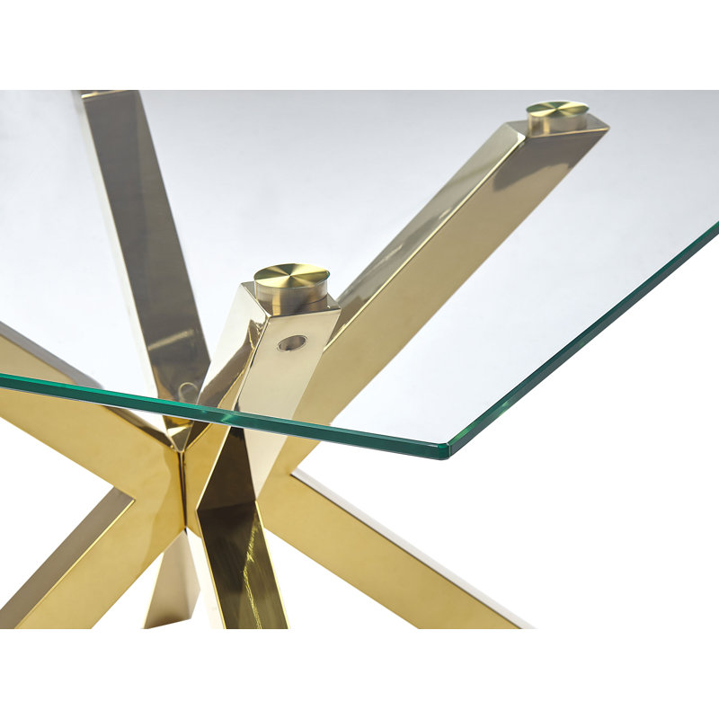 Bollman Cross Legs Coffee Table, Gold 