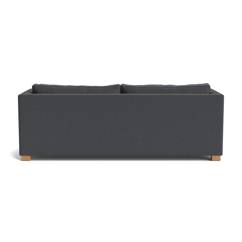 Keaton With Nails 84 Sofa, Antique Brass, Performance Linen - Charcoal, Natural