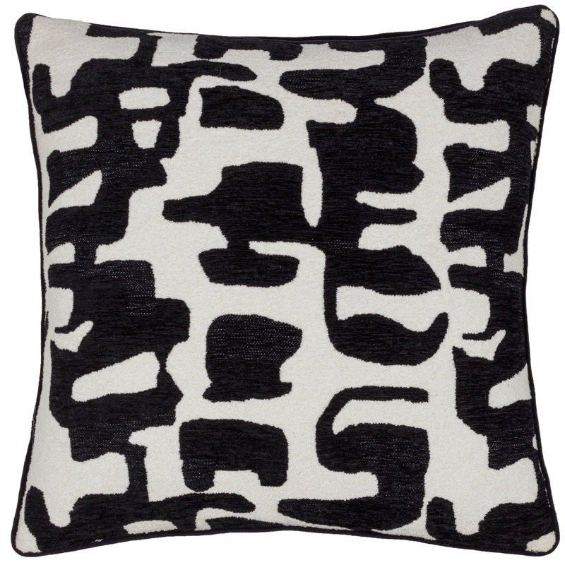 Caval Abstract Square Throw Cushion, Black/White