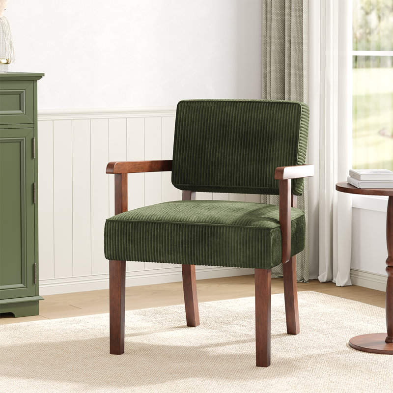 Fauteuil d'appoint Naethan, Green Corduroy