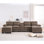 Canapé modulaire de 133 po en forme de U, canapé modulaire 4 places avec rangement, canapé-lit modulaire avec méridienne, avec console et port USB