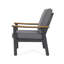 4Pc Chat from - Sièges d'extérieur modernes, structure légère, collection de 4 personnes, teinte grise, composés de tissu de bois et de métal, coussin d'eau,