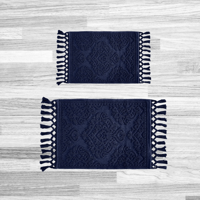 Ricardo 2 Piece Bath Rug Set, Indigo