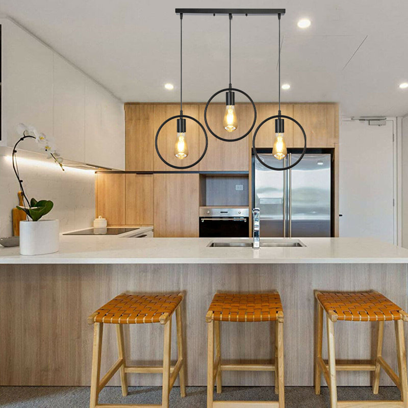 Suffern 3 - Light Black Kitchen Island Pendant