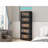 Black,20" Side Wide Folding Storage Cabinet ,5 Tiers,19.69"×11.81"×50.00",Collapsible Storage Bins With Magnetic Door, Plastic Storage Cabinet With Wheels