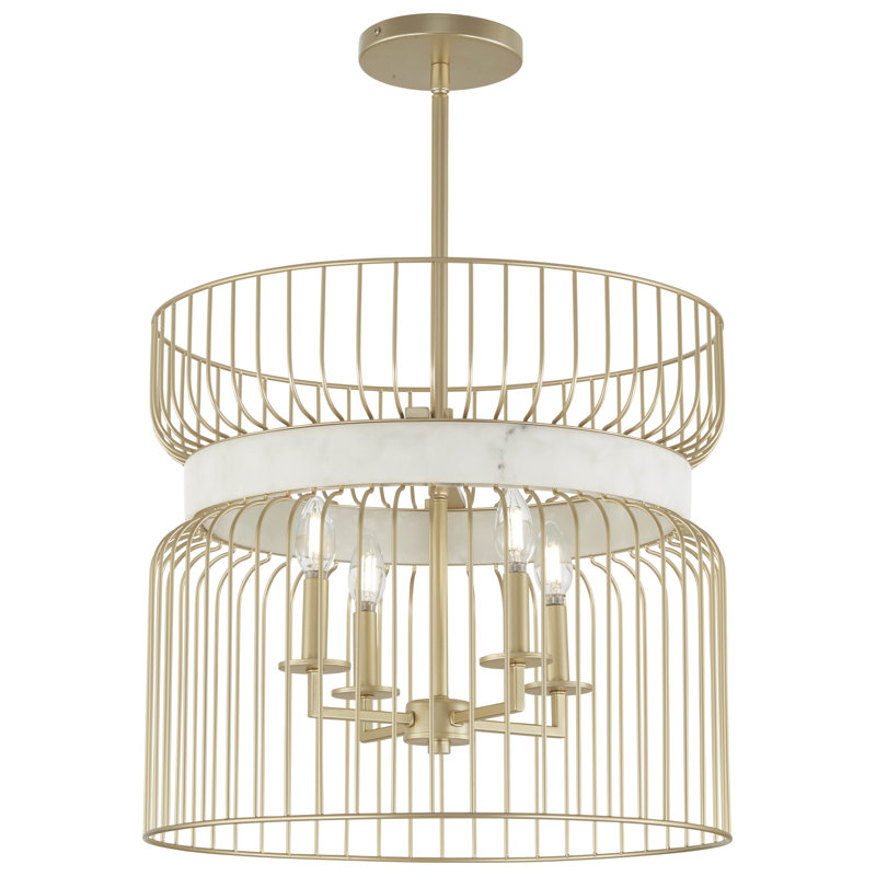 Everly Quinn Park Slope Nouveau Gold Pendant Light