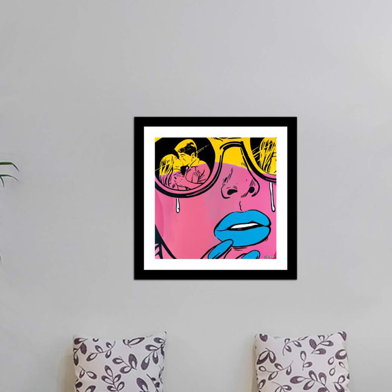 Love Love par Juggs - Reproduction d'art sur papier encadrée, H 16 po x l 16 po x P 1 po, Papier encadré noir