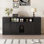 Enceinte cachée pour litière pour chat, contrôle d'intimité et d'odeurs avec rangement, avec tapis à gratter pour chat et balle de jouet interactive, grande armoire pour chat double, maison pour chat d'intérieur, meuble télé, table d'appoint, salle de bain pour chat