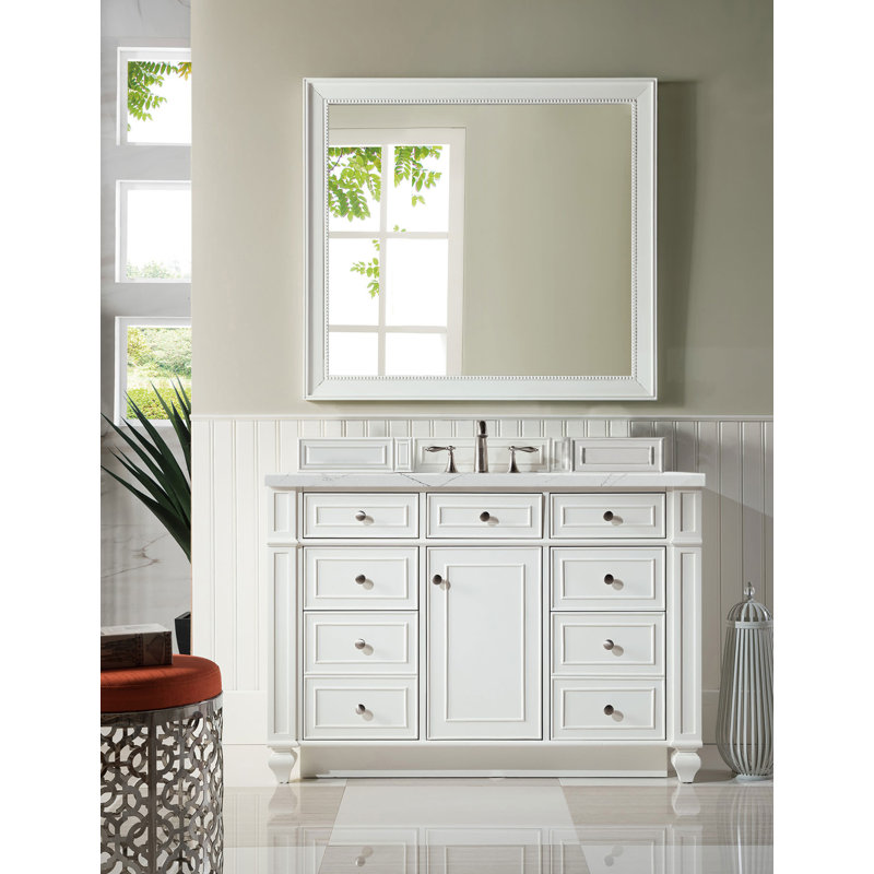 Bristol 48'' W Single Vanity, Ethereal Noctis, Bright White, 8" Widespread