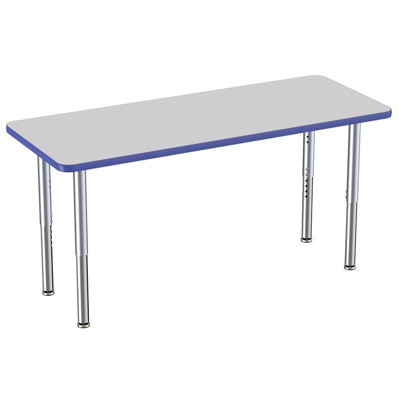 Table rectangulaire rectangulaire (24 x 60 po), pieds super réglables, Super, Gris te bleu, 24" x 60"