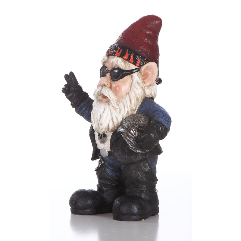 Statue gnome motard