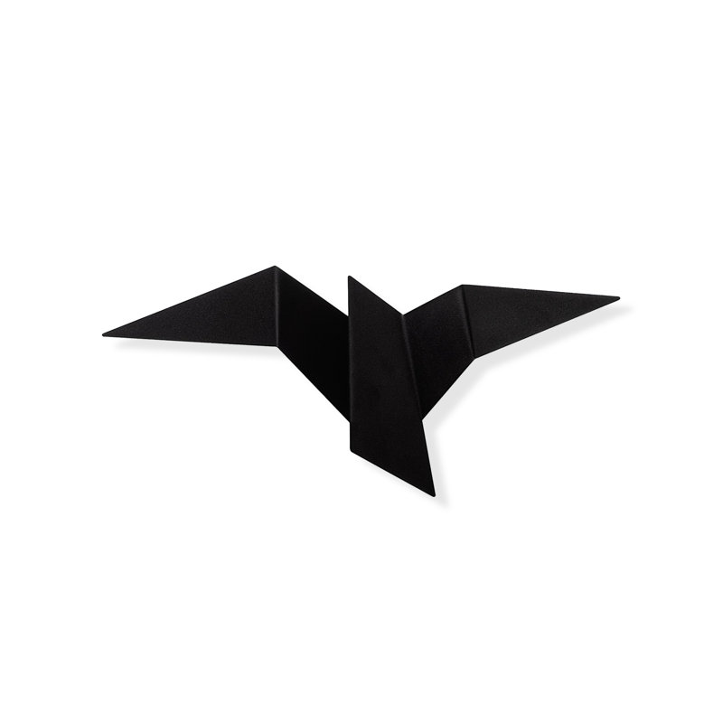 Applique murale oiseau en métal 3000K, H 5,5 po x l 22 po x P 9,4 po, Noir, noir, noir, noir