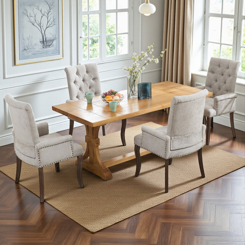 Fauteuils de salle à manger rembourrés Elegant, Beige