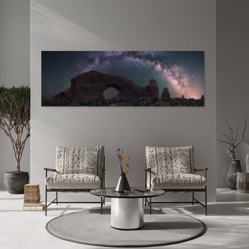 «Double Arch», paysage contemporain contemporain, art mural, H 60 po x l 20 po