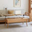 Table basse surélevée Table basse 100% bois de chêne massif avec plateau et plateau de table basse Largeur 120 x profondeur 65 x hauteur 45 cm Bureau d'étude facile à assembler-1533006249