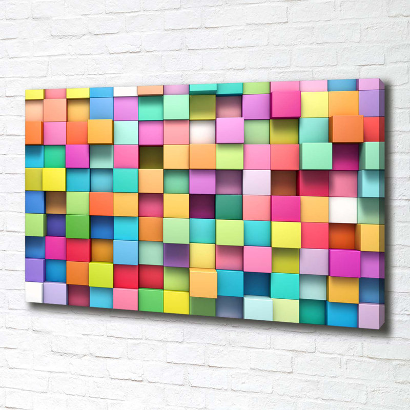 Colorful Squares - Wrapped Canvas Print