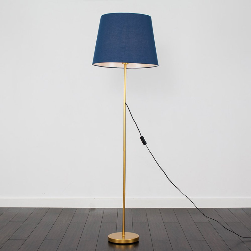 Bekbele 158cm Traditional Floor Lamp, Yes, Navy Blue, Gold