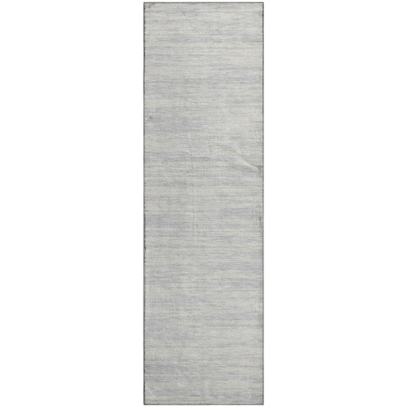 Tapis argenté Premium lavable à la machine Prisco, Tapis de couloir 2 pi 3 po x 7 pi 6 po