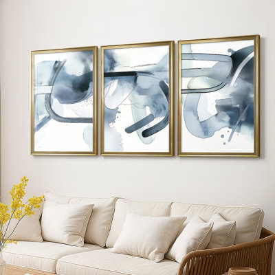 ABSTRACT Series DCCXLIX  -Custom Framed  Wrapped Gallery Canvas - 3 Pieces