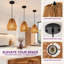 Ensemble de 3 luminaires suspendus en rotin tressé de 18 cm, style bohème moderne, pour îlot de cuisine