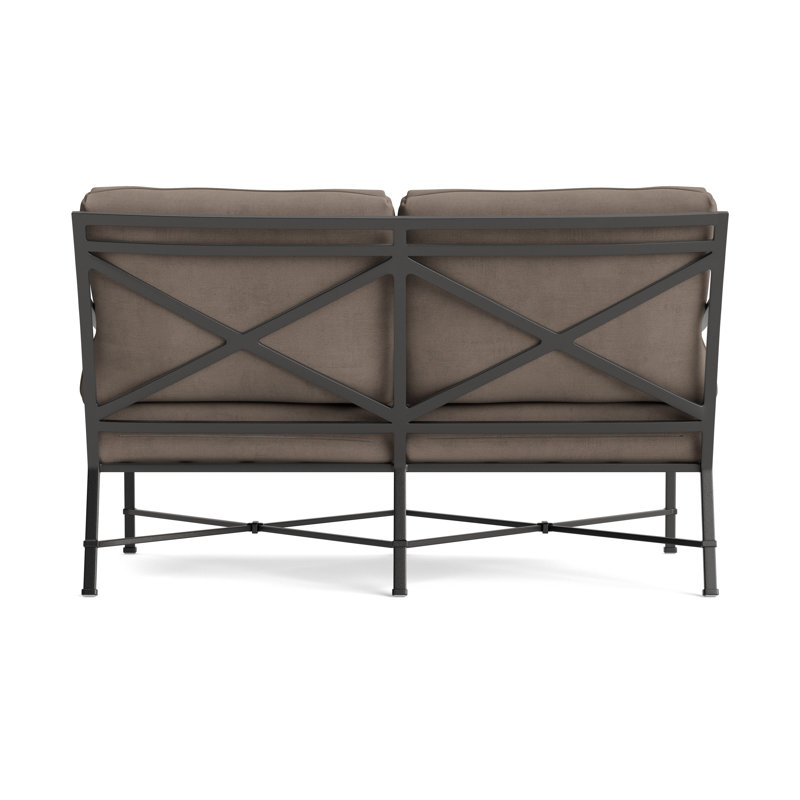Venetian Outdoor 2 - Seat Loveseat, Textured Pewter, Fusion Neptune