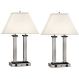 Square Post Metal USB Desk Lamp