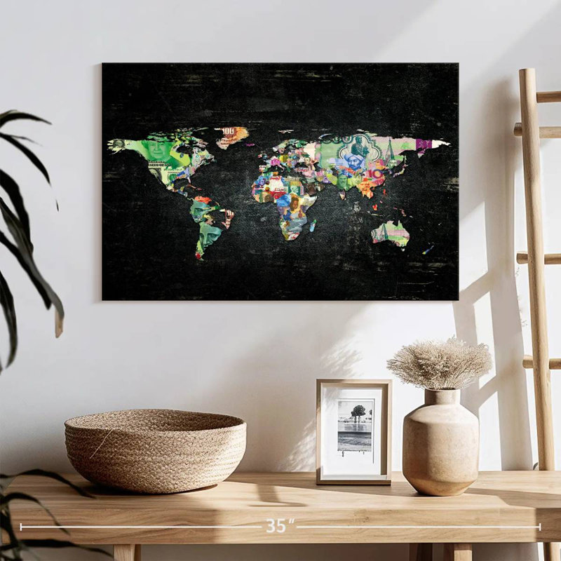 Aliaz Trendy World Map I, 16" H x 24" W