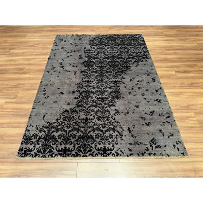 Tapis noir en laine noué à la main Original Original