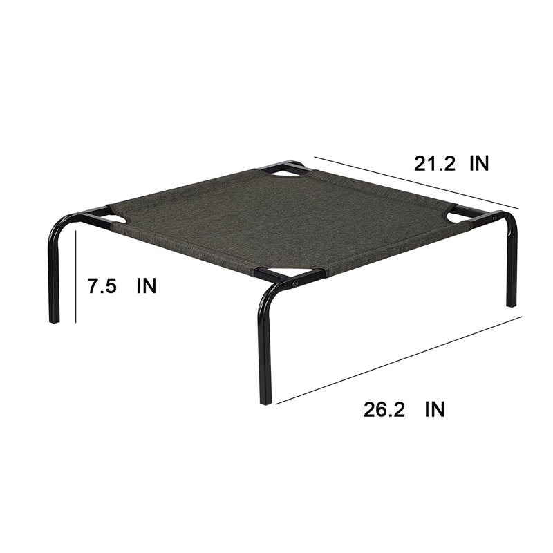 Lit surélevé surélevé pour chien, Gris, L 32 po x P 21,2 po x H 7,5 po