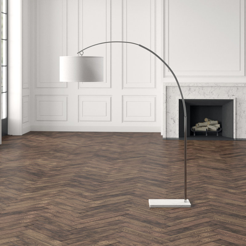 Archer Arched Floor Lamp, Polished Nickel