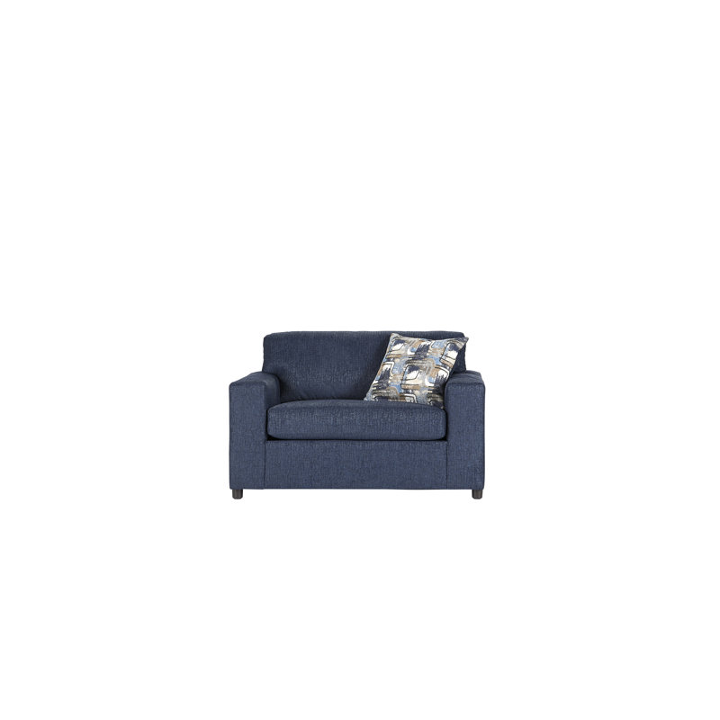 Fauteuil rembourré 51 po avec coussin bleu Gio Batik, Contour saphir