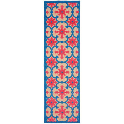 Luisa Floral Indoor/Outdoor Area Rug in Pink/Blue/Sand