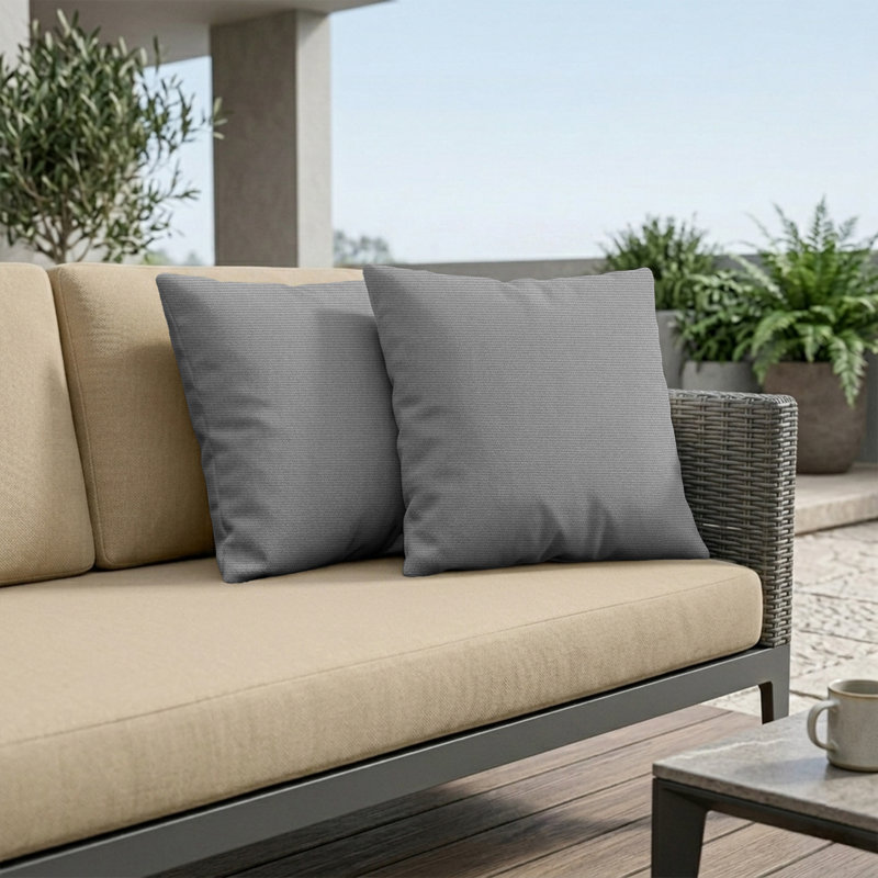 Ensemble de 4 coussins décoratifs Sunbrella, coussins décoratifs d'extérieur carrés de 12 po x 12 po, Square 12"