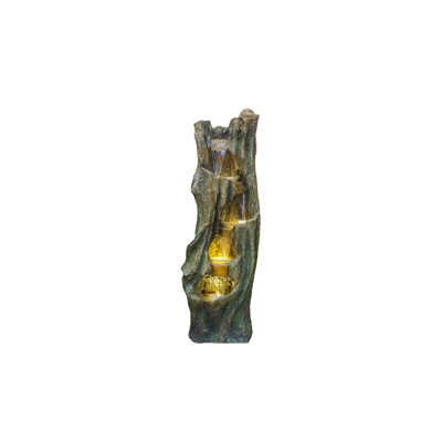 Fontaine d'extérieur en cascade avec lumières à DEL écoénergétiques, fontaine autoportante en forme d'arbre pour la cour de jardin, installation facile et peu d'entretien