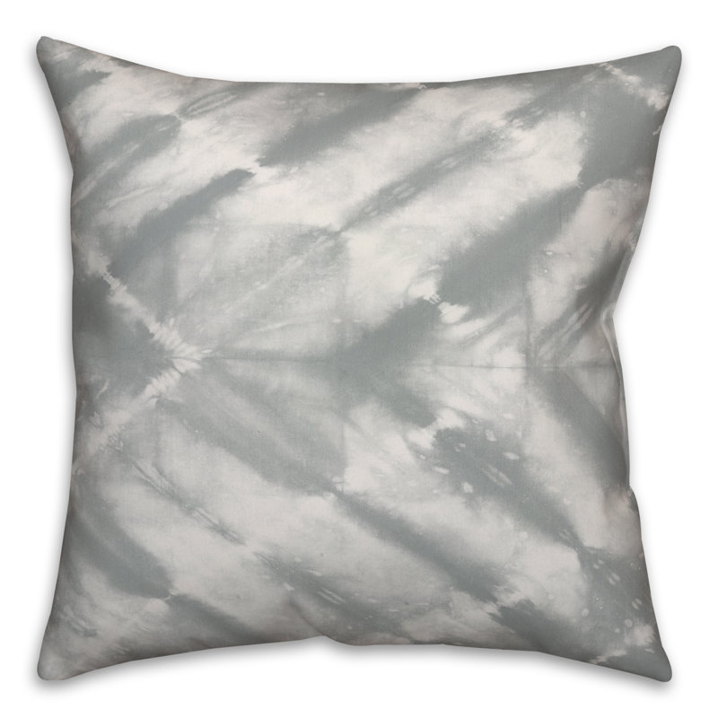  Coussin Watercolor Shibori, 18 po x 18 po, Gris