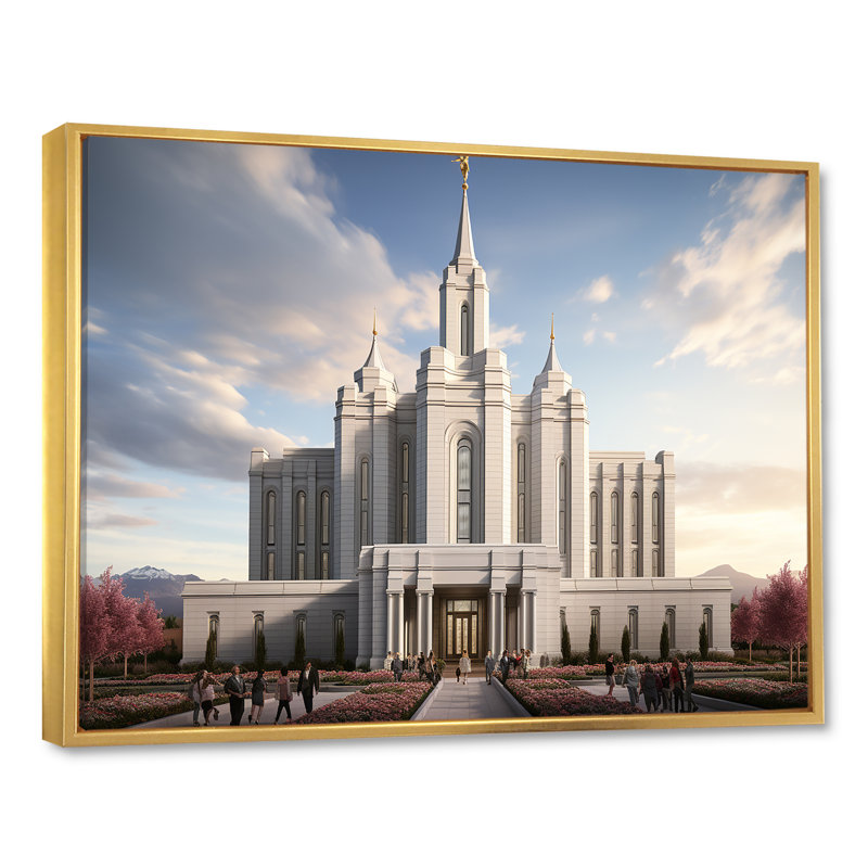 Sunset Mass - Church Wall Art, Gold Floater Framed, 44" H x 34" W x 1.5" D