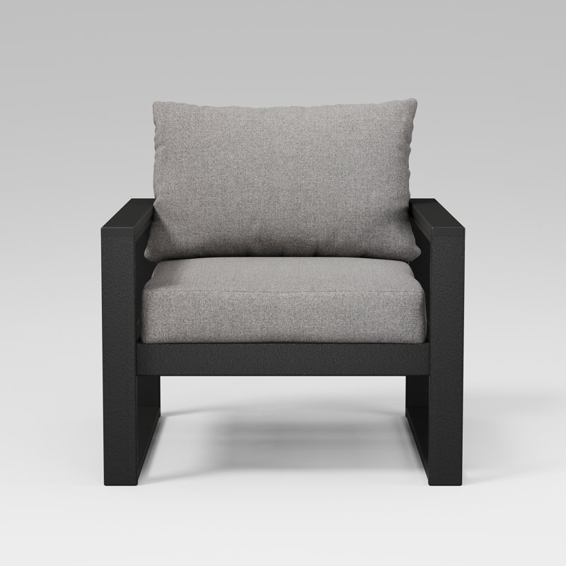 POLYWOOD® Edge Patio Lounge Chair, Granite/Black