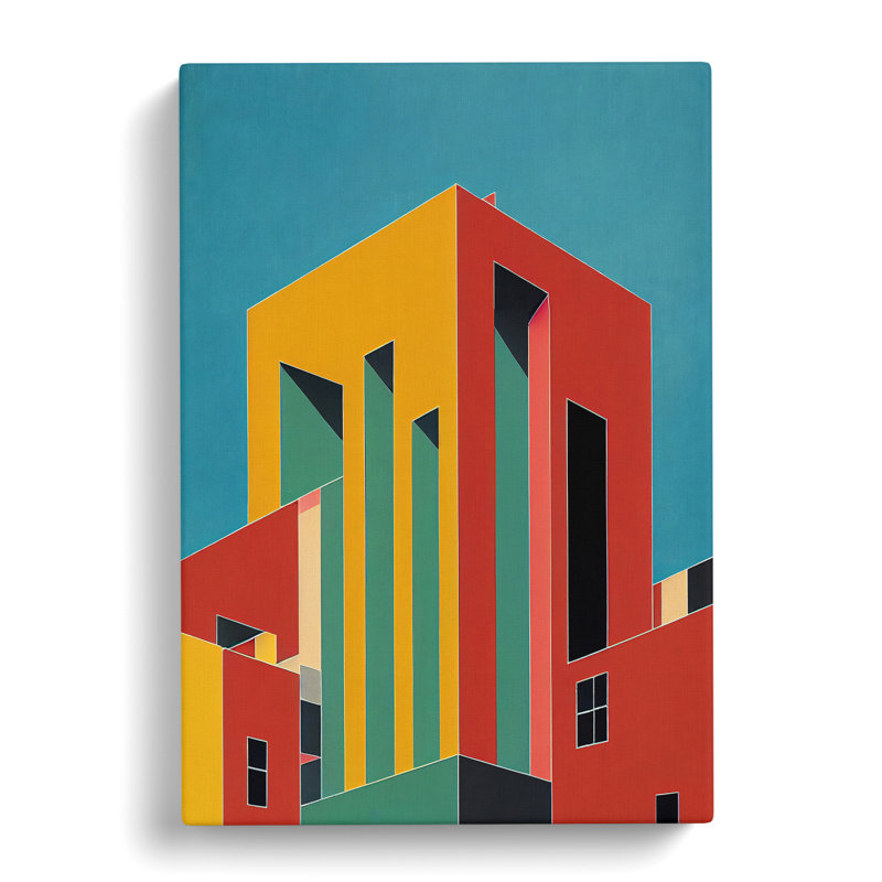 Bold Architecture No.3 Abstract - Wall Art, Wrapped Canvas, 50cm H x 35cm W x 3cm D, No Matte