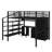 Full Size Metal Loft Bed With Wardrobe And Table Set