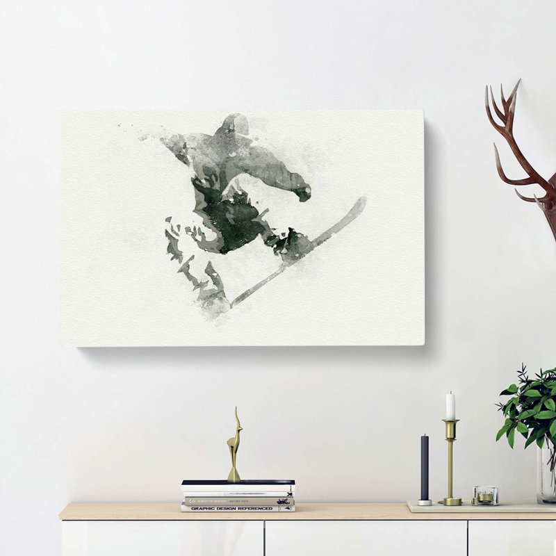 The Snowboarder in Abstract - Wrapped Canvas, 40cm H x 60cm W x 3cm D