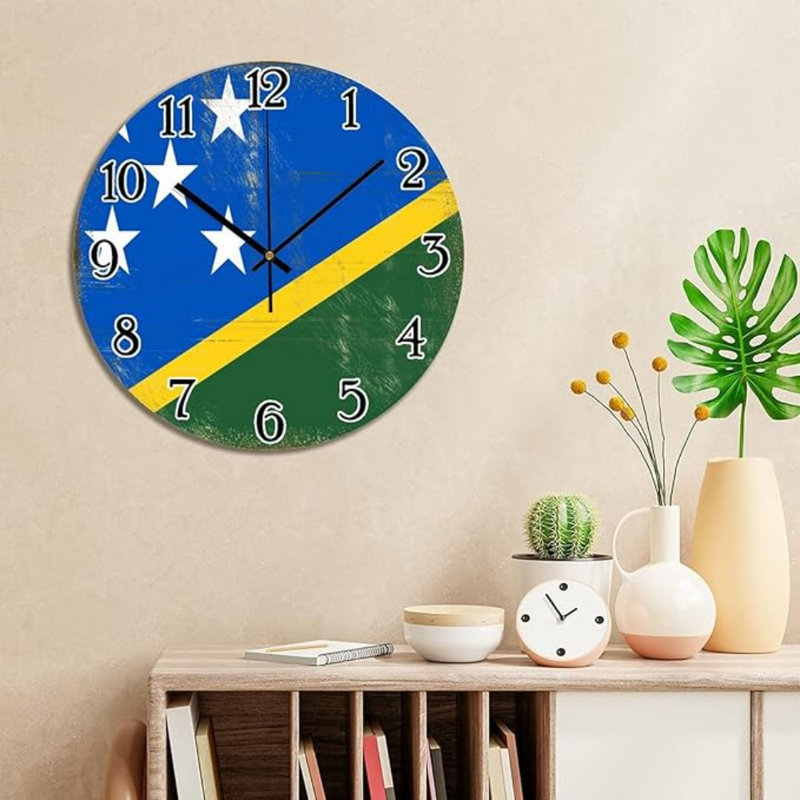 Horloge murale suspendue Îles Salomon Horloge murale drapeau des Îles Salomon