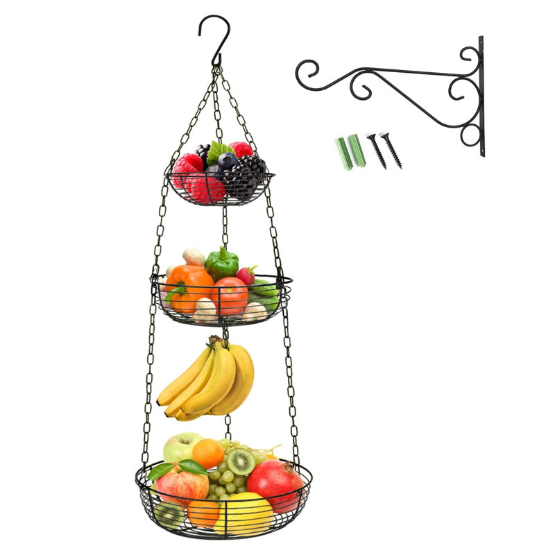 Panier à fruits suspendu à 3 niveaux