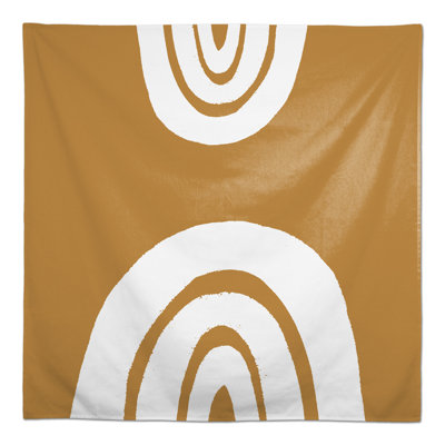 Orange And White Rainbows Tablecloth