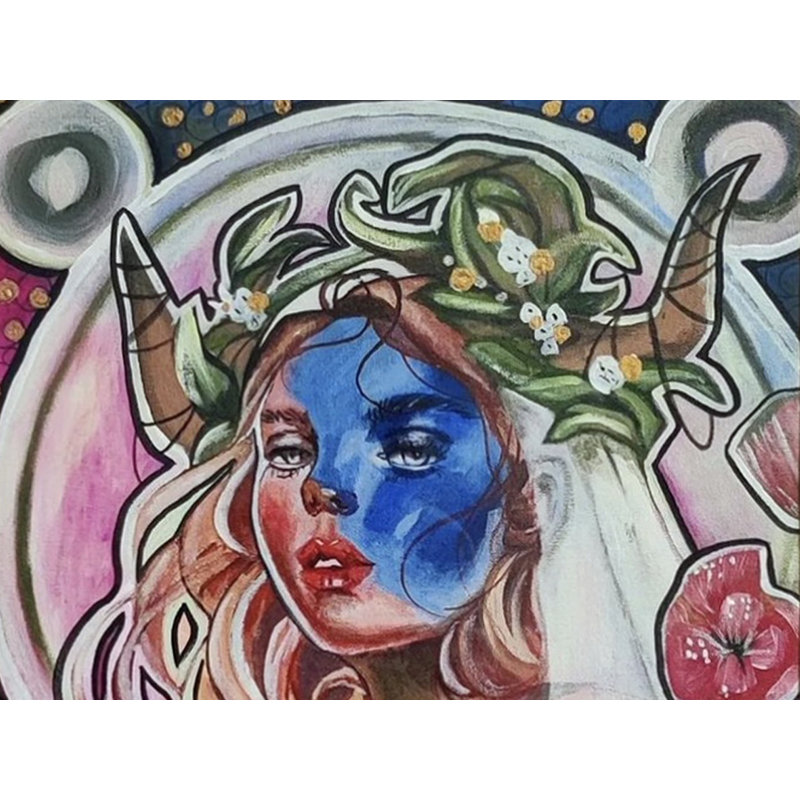 Beuty Of Face - Orenda | Peinture avec cadre | Couleur acrylique | Ojasvi Singh