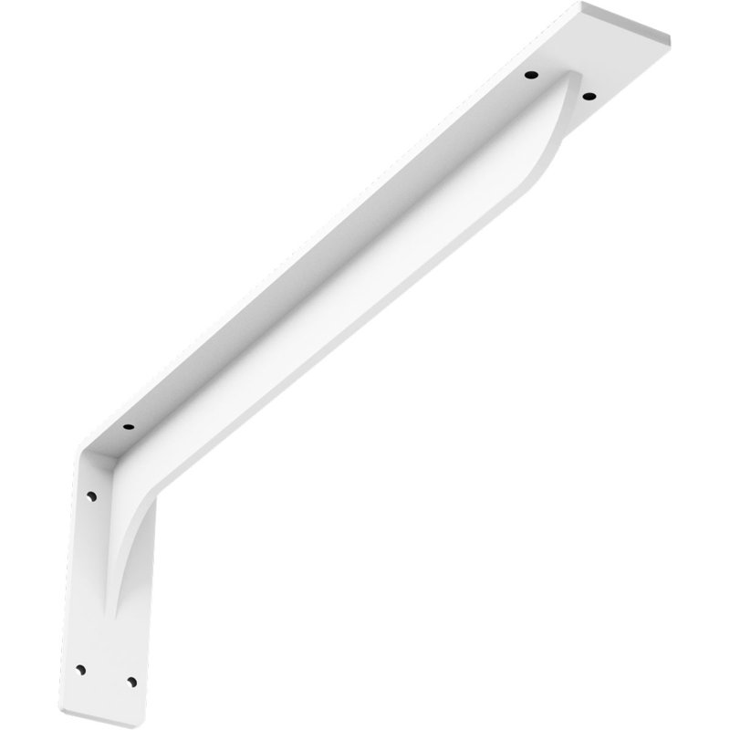 2"W x 20"D x 6 1/2"H Embrey Steel Bracket, White Primer, 6.5" H x 2" W x 20" D, White Primer