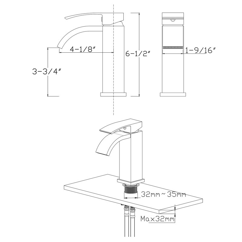 S1409XW-1410-1303 Single-handle Bathroom Faucet, Chrome